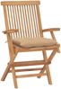 vidaXL Gartenstühle mit Beige Kissen 4 Stk. Massivholz Teak 3065635 Bild 2