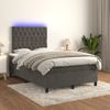 vidaXL Boxspringbett mit Matratze & LED Dunkelgrau 120x190 cm Samt 3270330 Bild 5