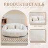 LVHOM Sitzsack XXL, Bean Bag mit Sitzpuff, Bodensofa mit 2 Kissen, 2-Sitzer-Sofa aus Chenille, 145x95x63cm Bild 5