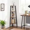 Vasagle Eckregal, Leiterregal, Standregal, Bücherregal, 4 Ebenen für Zuhause, Wohnzimmer, Schlafzimmer, Balkon, vintage-schwarz, von Songmics LLS34X Bild 5