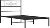 vidaXL Bettgestell mit Kopfteil, Metall, Schwarz, 100x200 cm Bild 2