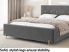 MEBLINI Polsterbett 120x200 mit Lattenrost mit Matratze – FABIO – Dunkelgrau Samt – Doppelbett mit Bettkasten - Stauraumbett - Kopfteil Bett mit Stauraum Bild 5
