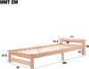Merax Solide Massivholzbett Futonbett Massivholz Natur Bett aus mit Kopfteil und Lattenrost , Natur (200x90cm) Bild 4