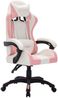 vidaXL Gaming-Stuhl mit RGB LED-Leuchten Rosa und Weiß Kunstleder Bild 3
