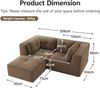 2-Sitzer modulares Ecksofa in L-Form H 69 x T 208 x B 177 cm aus Cord, braun, flexibel kombinierbar Bild 5