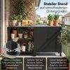 STEELSØN 'Zephios' Set aus Outdoor Metallregal und Metallkommode, mit Arbeitsplatte aus Edelstahl und 4 Fächern, Doppeltür, wetterfest, schwarz, 94,5x160x50 cm Bild 2