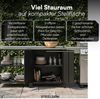 STEELSØN 'Zephios' Set aus Outdoor Metallregal und Metallkommode, mit Arbeitsplatte aus Edelstahl und 4 Fächern, Doppeltür, wetterfest, schwarz, 94,5x160x50 cm Bild 3