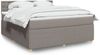 vidaXL Boxspringbett mit Matratze Taupe 180x200 cm Stoff 3287553 Bild 1