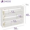 CHICCIE 3 Set Holzregal Schmalhanz 50x40x15cm - Weiß 2x Langes Regal Bild 5