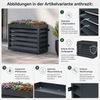 Verkleidung für Klimaanlage/Wärmetauscher HWC-O43 mit Pflanzkasten, Abdeckung, Metall 77 x 104 x 50 cm ~ grau-weiß Bild 2
