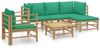 vidaXL 6-tlg. Garten-Lounge-Set mit Grünen Kissen Bambus 3155147 Bild 2