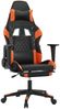 Gaming-Stuhl mit Massage & Fußstütze Schwarz Orange Kunstleder, Drehbar [345528] Bild 2