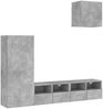 vidaXL 4-tlg. Wohnwand Betongrau Holzwerkstoff 3216503 Bild 2