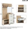 Merax 190cm Garderoben-Set mit Spiegel, Schuhbank, Schuhschrank, Flurschrank, Hängeschrankregal, Kompaktgarderobe, Mit 1 Schublade und 2 Schränken, Weiß + Original Holzfarbe Bild 4