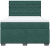 vidaXL Boxspringbett mit Matratze Dunkelgrün 140x190 cm Samt 3290915 Bild 4