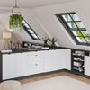 Küchenschrank für Dachschrägen R-Line Weiß Riffel 60 cm ohne Schräge mit 2 Türen Vicco Bild 5