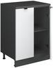 Küchenschrank für Dachschrägen R-Line Weiß Riffel 60 cm ohne Schräge mit 2 Türen Vicco Bild 3