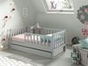 Juniorbett Karie 148x76x60 Kinderbett Massivholz+MDF Grau Bild 3