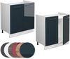 Spülenunterschrank Fame-Line Dunkelblau Hochglanz 80 cm , AP Anthrazit Vicco Bild 5