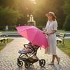 Meinposten Sonnenschirm Buggy Kinderwagen Sonnenliege Sonnenschutz UV 50+ Pink Blau 100 cm, beim Angeln, auf dem Balkon, am Sandkasten, oder für den Campingstuhl Bild 2