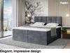 MEBLINI Boxspringbett TAPO 1 180x200 cm mit Bettkasten - H4/Dunkelgrau Samt Polsterbett - Doppelbett mit Topper & Taschenfederkern-Matratze Bild 2