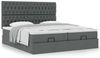 vidaXL Ottoman-Bett mit Matratzen Dunkelgrau 200x200 cm Stoff 3313721 Bild 4