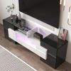 TV-Schrank hochglänzend, 145cm, weiß mit LED, 6 Türen, B145xT30xH51 cm Bild 4