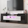 TV-Schrank hochglänzend, 145cm, weiß mit LED, 6 Türen, B145xT30xH51 cm Bild 2