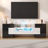 TV-Schrank hochglänzend, 145cm, weiß mit LED, 6 Türen, B145xT30xH51 cm Bild 5