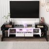 TV-Schrank hochglänzend, 145cm, weiß mit LED, 6 Türen, B145xT30xH51 cm Bild 3