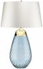 Elstead Lighting Lena Tischleuchte Large 2-Light Blau Nickel Stoffschirm Altweiß 74cm Bild 3