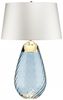 Elstead Lighting Lena Tischleuchte Large 2-Light Blau Nickel Stoffschirm Altweiß 74cm Bild 2