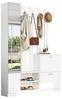 OKWISH Garderoben-Set 180cm hoch, mit Spiegel, (Flurschrank, Hängeschrankregal, 1-St, 2 unteren Klapptüren-Schuhschränken + 2 Aufbewahrungsschränke) Bild 4