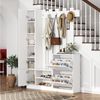 OKWISH Garderoben-Set 180cm hoch, mit Spiegel, (Flurschrank, Hängeschrankregal, 1-St, 2 unteren Klapptüren-Schuhschränken + 2 Aufbewahrungsschränke) Bild 3