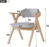 Esszimmerstuhl-Set 4-teilig, klappbar, mit Armlehnen, 64,5 x 66,5 x 76 cm – aus Leinen in Grau Bild 4