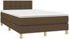 vidaXL Boxspringbett mit Matratze & LED Stoff Dunkelbraun 120x200 cm, Härtegrad: H2 [3134024] Bild 3