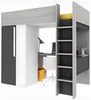 Vente-unique - NICOLAS Bett Holz, Platte GrauWeiß - B 110 cm x H 183,1 cm x L 205,2 cm Bild 4