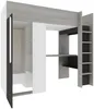 Vente-unique - NICOLAS Bett Holz, Platte GrauWeiß - B 110 cm x H 183,1 cm x L 205,2 cm Bild 5