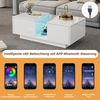 Couchtisch, LED-Couchtisch mit 2 Schubladen Acrylplatte Hochglanz-Beistelltisch, MDF+Acryl, Weiß, 100x50x35cm Bild 4