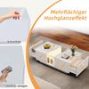 Couchtisch, LED-Couchtisch mit 2 Schubladen Acrylplatte Hochglanz-Beistelltisch, MDF+Acryl, Weiß, 100x50x35cm Bild 3