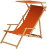 Strandliege terracotta Gartenliege Deckchair Sonnendach Tisch Buche hell klappbar 10-309 N S T Bild 1