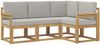 vidaXL Outdoor-Sofagarnitur 4 pcs Weiß und Hellgrau 3387550 Bild 2