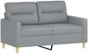 vidaXL 2-tlg. Sofagarnitur mit Kissen Hellgrau Stoff 3201584 Bild 3