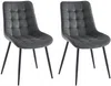 Vente-unique - OLLUA Stuhl StoffSamt Grau - B 60 cm x H 87 cm x L 49,5 cm Bild 3