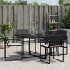 vidaXL Gartenstühle mit Kissen 4 Stk. Schwarz Poly Rattan 4008581 Bild 3