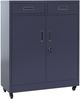 Aktenschrank HWC-O89, Stahlschrank Büroschrank, Rollen Türen Schubladen abschließbar Metall 116x90x40cm ~ dunkelgrau Bild 5