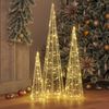 vidaXL Weihnachtsbaum mit 90 LEDs 3 pcs Warmweiß 20 x 20 x 80 cm Acryl 42019015 Bild 3