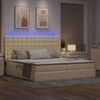 vidaXL Bett mit Stauraum und LED mit LED Creme 200 x 200 cm Polyester 3372568 Bild 5