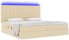 vidaXL Bett mit Stauraum und LED mit LED Creme 200 x 200 cm Polyester 3372568 Bild 3