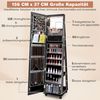 Abschließbarer Schmuckschrank mit Integriertem Schminkspiegel Verstellbaren Ablagen & Stauraum Schwarz Bild 3